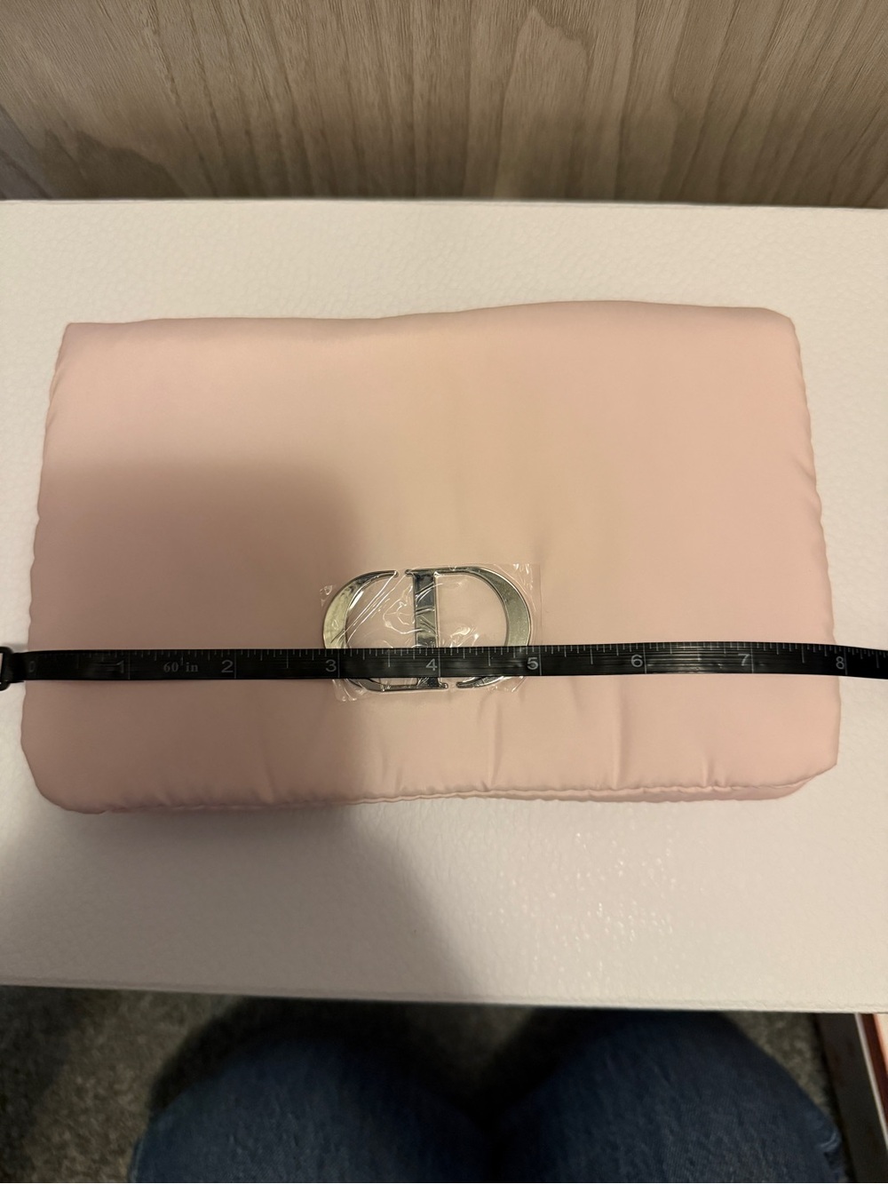 Dior Pale Pink Padded Clutch with CD Logo - Picture 6 of 6